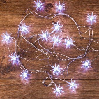 гирлянда светодиодная "снежинки" 2.8м 20led бел. 1вт ip20 neon-night 303-036 от магазина Штепсель и батарейка.