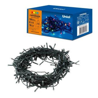 гирлянда светодиодная uld-s1000-100/dga multi ip20 10м 100 led разноцвет. свет провод зел. uniel ul-00008405 от магазина Штепсель и батарейка.