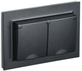 розетка 2-м сп brite рсбш12-3-44-брч 16а в сборе ip44 с крышкой черн. iek br-r26-16-44-k02-f от магазина Штепсель и батарейка. - фото_2