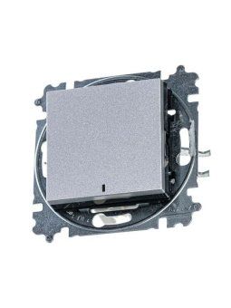 выключатель 1-кл. сп levit ip20 с подсветкой серебр./дым. черн. abb 2chh590146a6070 от магазина Штепсель и батарейка.