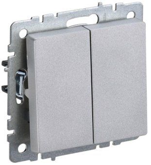 выключатель 2-кл. сп brite вс10-2-0-бра 10а механизм алюм. iek br-v20-0-10-k47 от магазина Штепсель и батарейка.