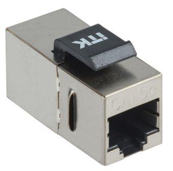 адаптер проходной keystone jack rj45-rj45 кат.5e ftp itk cs7-1c5ef от магазина Штепсель и батарейка.