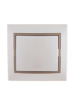 выключатель 1-кл. сп mira 10а жемчуж./бел./свет. корич. метал. lezard 701-3031-100 от магазина Штепсель и батарейка.
