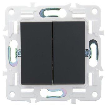выключатель проходной 2-кл. skandy 10а sk-v05g графит iek sk-v22-0-10-k53 от магазина Штепсель и батарейка. - фото_3