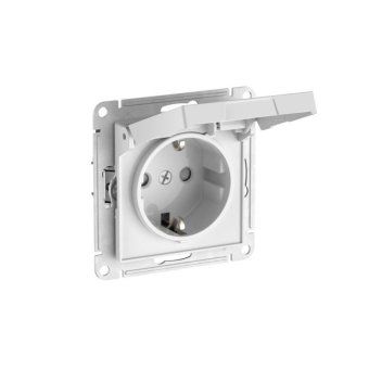 розетка atlasdesign 16а ip20 с заземл. защ. шторки с крышкой быстрозажим. клем. механизм бел. se atn000146s от магазина Штепсель и батарейка.