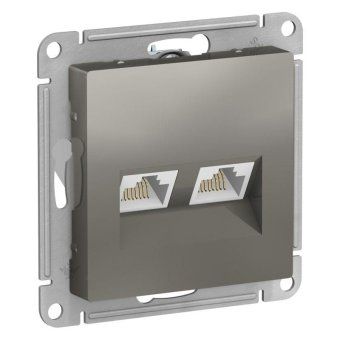 розетка компьютерная 2-м atlasdesign rj45 кат.5e механизм сталь se atn000985 от магазина Штепсель и батарейка.