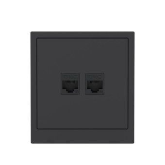 розетка компьютерная 2-м kant rj45 кат.6a без шторки черн. уголь dkc 7012674 от магазина Штепсель и батарейка. - фото_6