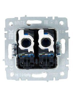 розетка компьютерная двойн. сп rj45 кат.5e brite рк10-2-бркр механизм беж. iek br-k20-1-k10 от магазина Штепсель и батарейка. - фото_4