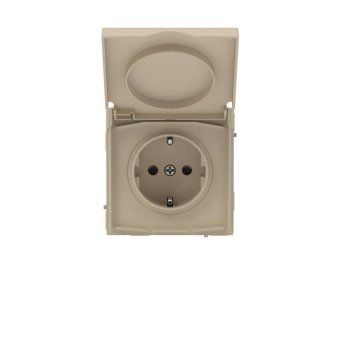 розетка силовая kant ip44 2p+e защ. шторки с крышкой ванильн. марципан dkc 7015013 от магазина Штепсель и батарейка.