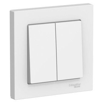 выключатель 2-кл. сп atlasdesign 10а ip20 (сх. 5) 10ax в сборе бел. se atn000152 от магазина Штепсель и батарейка.