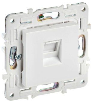 розетка компьютерная rj45 кат.5e skandy sk-k01w арктич. бел. iek sk-k10-1-k01 от магазина Штепсель и батарейка.