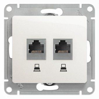 розетка компьютерная 2-м glossa rj45 кат.5e механизм перламутр. se gsl000685kk от магазина Штепсель и батарейка.