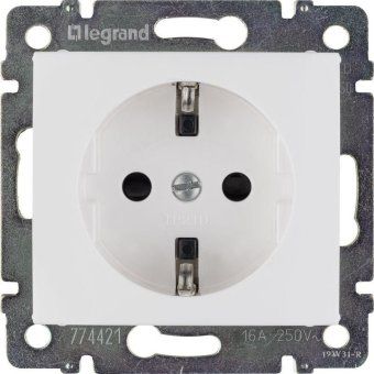 розетка 1-м сп valena 16а ip21 230/250в 2p+e с заземл. защ. шторки на винтах механизм бел. leg 774421 от магазина Штепсель и батарейка. - фото_5