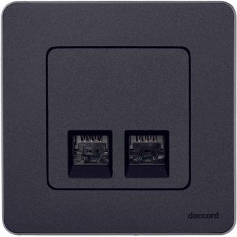 розетка компьютерная 2-м inspiria rj45 кат.5e utp антрацит iek 673838 от магазина Штепсель и батарейка. - фото_2