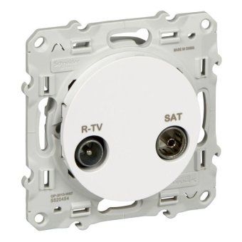 розетка телевизионная одиночная tv/r/sat 1-м сп odace механизм бел. sche s52r454 от магазина Штепсель и батарейка. - фото_5