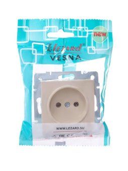розетка 1-м сп vesna без заземл. пбт механизм крем. lezard 742-0388-121b от магазина Штепсель и батарейка.