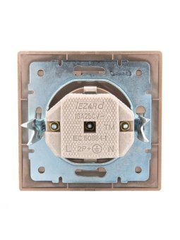 розетка 1-м сп mira 16а ip20 с заземл. со вставкой керамика свет. корич. перламутр. lezard 701-3131-122 от магазина Штепсель и батарейка. - фото_4