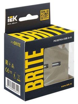 розетка brite usb a+a 3.1а рю10-1-брш механизм шампань iek br-u21-d31-k37 от магазина Штепсель и батарейка. - фото_7