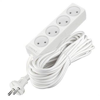 удлинитель 4х10м без заземл. 10а ip20 2.2квт пвс 2х1 бел. domtok 2355 от магазина Штепсель и батарейка. - фото_3