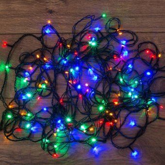 гирлянда светодиодная универсальная 12м 120led мультиколор 5вт ip20 с контроллером neon-night 303-105 от магазина Штепсель и батарейка.
