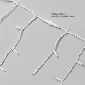 гирлянда светодиодная "айсикл" (бахрома) 4х0.6м 128led бел. 10вт 230в ip67 провод каучук бел. (нужен шнур питания 315-001) neon-night 255-205 от магазина Штепсель и батарейка. - фото_6