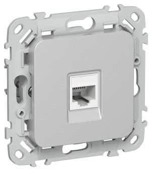 розетка компьютерная сп flite рк5е-1-0-фла rj45 кат.5e utp механизм алюм. iek fi-k12-1-k47 от магазина Штепсель и батарейка.