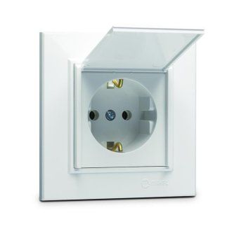 розетка с/з и крышкой (керамика) сп karea 16а ip20 бел. makel 56001009 от магазина Штепсель и батарейка.
