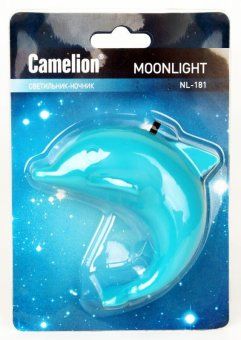светильник светодиодный nl-181 "дельфин" 220в ночник с выкл. голуб. camelion 12537 от магазина Штепсель и батарейка. - фото_4