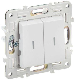 выключатель 2-кл. skandy 10а sk-v09w с индикацией арктич. бел. iek sk-v20-1-10-k01 от магазина Штепсель и батарейка. - фото_2