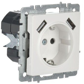 розетка brite рюш10-1-брб 16а с usb a+a 2.1а с заземл. защ. шторки механизм бел. iek br-r14-16-u21-d21-k01 от магазина Штепсель и батарейка. - фото_5