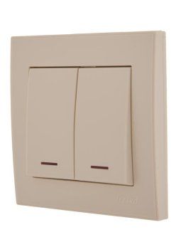 выключатель 2-кл. сп rain ip20 с подсветкой крем. lezard 703-0303-112 от магазина Штепсель и батарейка. - фото_4