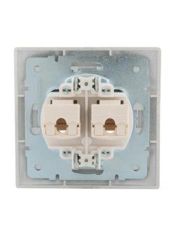 розетка компьютерная 2-м сп mira rj45 сер. метал. lezard 701-1010-141 от магазина Штепсель и батарейка. - фото_2