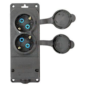 колодка 2-м 16а ip44 2p+pe 230в с защ. крышками каучук proxima ekf rps-018-16-230-44-r от магазина Штепсель и батарейка. - фото_4
