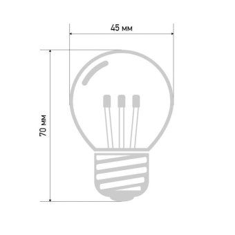 лампа светодиодная 1вт шар d45 6led прозрачная тепл. бел. e27 эффект лампы накаливания neon-night 405-126 от магазина Штепсель и батарейка.