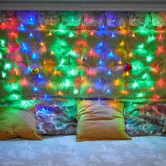 гирлянда светодиодная "сеть" 1х1.5м 96led мультиколор 12вт 220-240в ip20 с контроллером 8 режимов провод пвх прозр. neon-night 215-119-6 от магазина Штепсель и батарейка. - фото_3