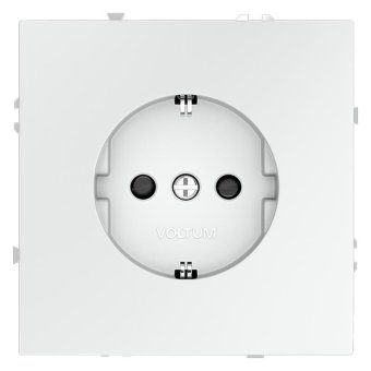 розетка 1-м сп s70 16а с заземл. защ. шторки механизм бел. матов. voltum vls040202 от магазина Штепсель и батарейка.