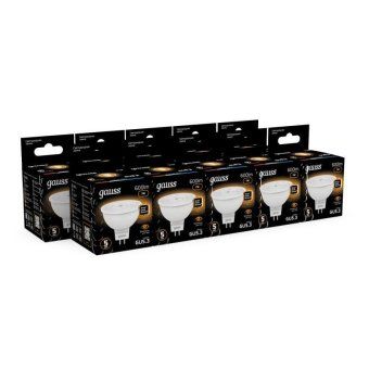 лампа светодиодная black 7вт mr16 софит 3000к тепл. бел. gu5.3 600лм gauss 101505107 от магазина Штепсель и батарейка. - фото_4