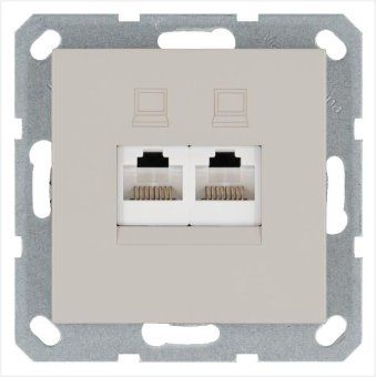 розетка компьютерная 2-м rj45 ip20 кат. 5e механизм тауп jasmart g6106t от магазина Штепсель и батарейка.