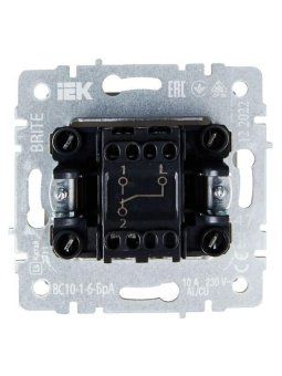 выключатель проходной 1-кл. сп brite вс10-1-6-бра 10а механизм алюм. iek br-v12-0-10-k47 от магазина Штепсель и батарейка.