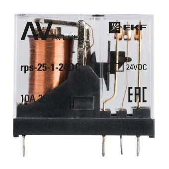 реле промежуточное рп slim 25/1 10a 24в dc averes ekf rps-25-1-24dc от магазина Штепсель и батарейка. - фото_2