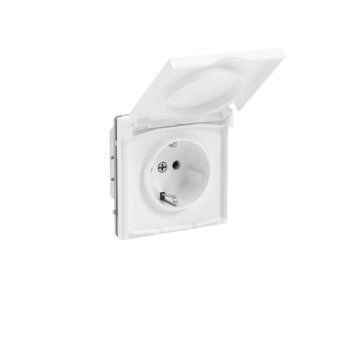 розетка силовая kant ip44 2p+e защ. шторки с крышкой бел. магнолия dkc 7000013 от магазина Штепсель и батарейка. - фото_2