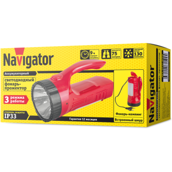 фонарь-прожектор аккумуляторный кемпинговый 71 599 npt-sp17-accu 22led 1вт 130лм аккум. 0.75а.ч navigator 71599 от магазина Штепсель и батарейка. - фото_3
