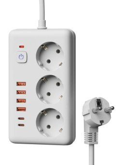 удлинитель с сетевым фильтром 3х3м 10а 4usb + 2usbc 2500вт пвс 3х1 прямоуг. бел. космос fksm3m-3gpf(w)usb от магазина Штепсель и батарейка. - фото_2