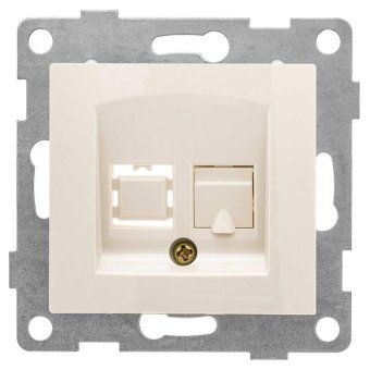 розетка компьютерная 1-м сп bravo rj45 механизм беж. gusi с10к1-003 от магазина Штепсель и батарейка.