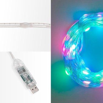 гирлянда светодиодная смарт "роса" "нить" с крупными светодиодами 10м 100led rgb ip20 usb провод прозр. neon-night 245-019 от магазина Штепсель и батарейка. - фото_3