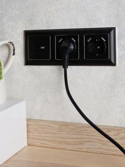 розетка brite usb a+c 18вт рю11-1-брч механизм черн. iek br-u22-018-k02 от магазина Штепсель и батарейка. - фото_8