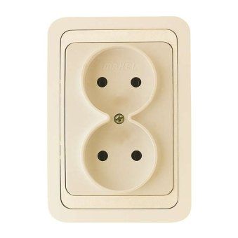 розетка 2-м сп mimoza 16а ip20 без заземл. крем./крем. makel 25017 от магазина Штепсель и батарейка.