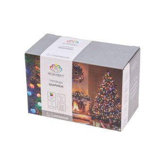 гирлянда светодиодная "шарики" 5м d25мм 25led rgb пвх темн. зел. neon-night 303-550 от магазина Штепсель и батарейка.