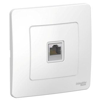 розетка компьютерная 1-м сп blanca rj45 кат.5e бел. se blnis045001 от магазина Штепсель и батарейка.