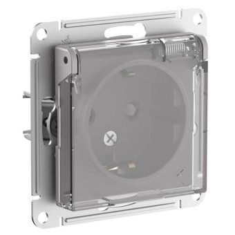 розетка atlasdesign aqua 16а ip44 с заземл. защ. шторки с прозр. крышкой механизм алюм. se atn440346 от магазина Штепсель и батарейка.